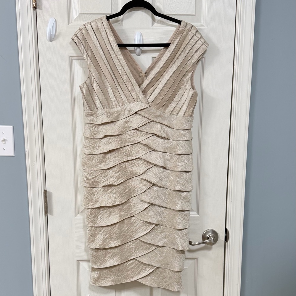 Adrianna Papell Champna Layered Dress Glamorous Wedding Mother of the Bride - Picture 9 of 14